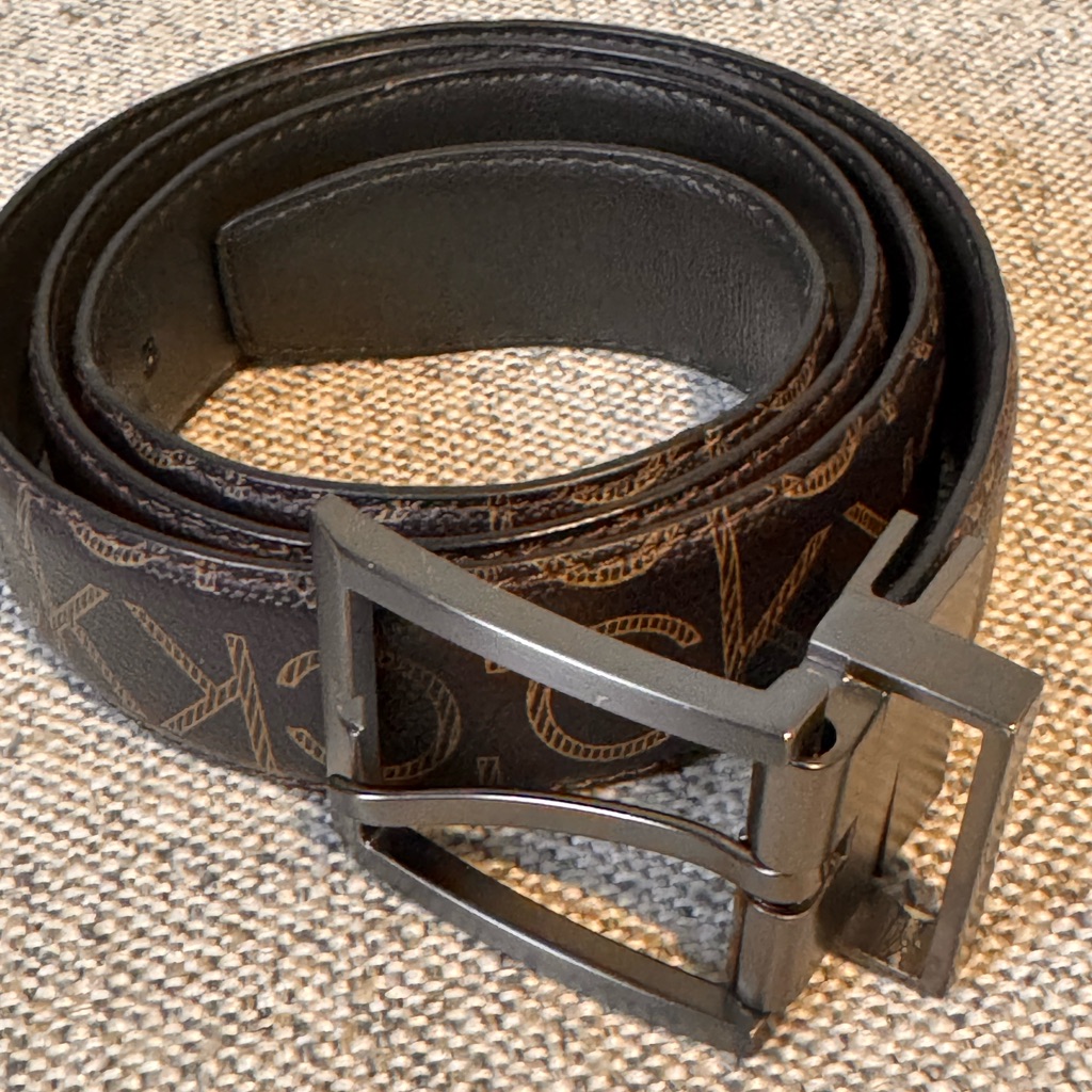 Calvin Klein Black And Brown Leather Belts With Metal Buckles